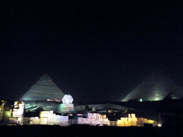 Light show at the Pyramids